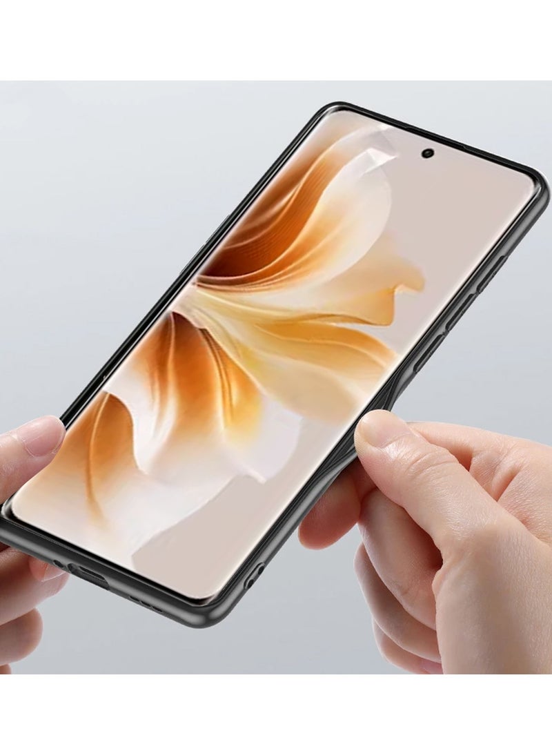 Wtech Hard Back Fabric Texture Side TPU Case Cover For Oppo Reno11 / Oppo Reno11 Pro 5G 2024 Navy Blue - Image 4