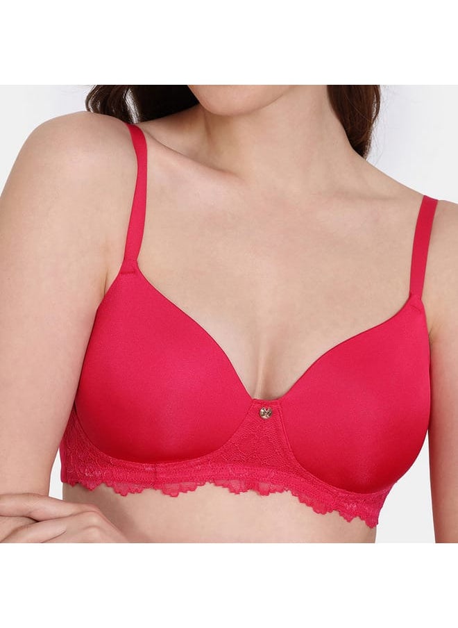 zivame Zivame Solid Padded Non-Wired Bra with Hook and Eye Closure  - Image 4