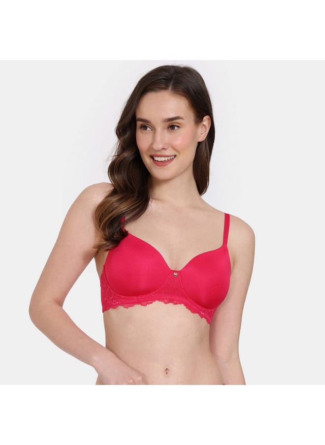 zivame Zivame Solid Padded Non-Wired Bra with Hook and Eye Closure  - Image 1