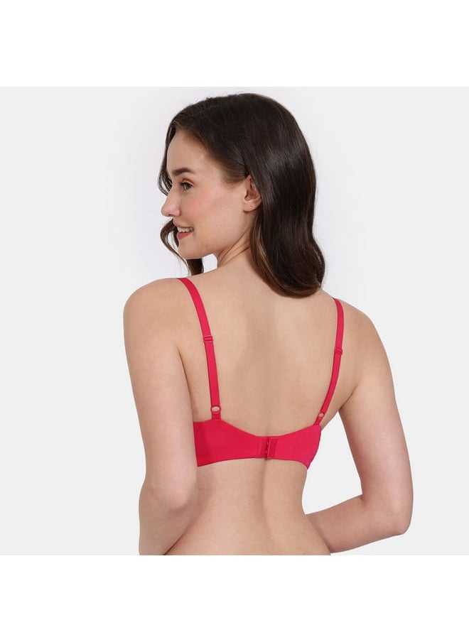 zivame Zivame Solid Padded Non-Wired Bra with Hook and Eye Closure  - Image 2