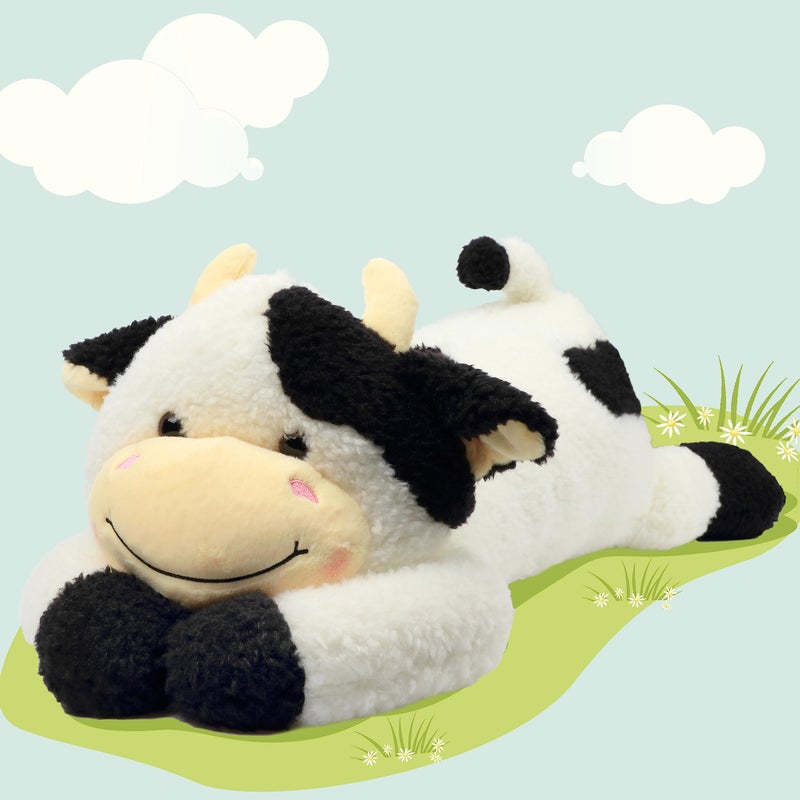 Easfan 36 Lying Cow Stuffed Animal Large Hugging Cow Plush Pillow Toy Soft Cute Cattle Doll Home Decoration Christmas Birthday Gifts for Kids Adults Boys Girls - Image 3