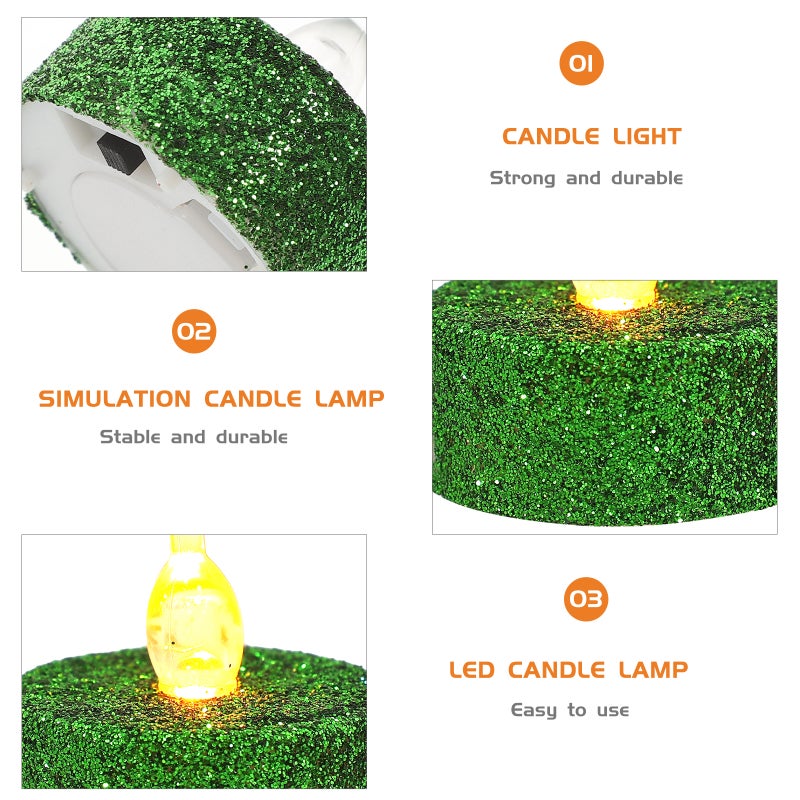 12pcs Candle Light Glitter Battery Powered Candle Light Flameless Candle - Image 2