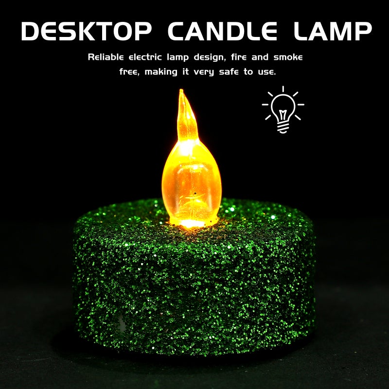 12pcs Candle Light Glitter Battery Powered Candle Light Flameless Candle - Image 3