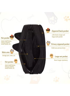 Generic Large Capacity Pencil Case Black Color, 3D Cat Pen Bags Pencil Pouch Organizer for Office College School.  - Image 4