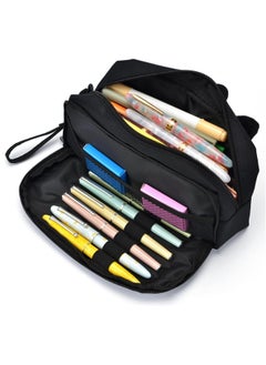 Generic Large Capacity Pencil Case Black Color, 3D Cat Pen Bags Pencil Pouch Organizer for Office College School.  - Image 5