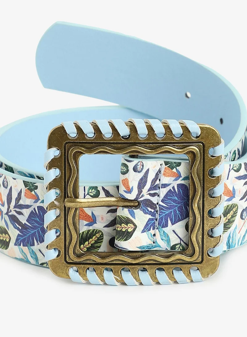 Haute Sauce  Floral Print Buckle Belt for Women | Best Price UAE