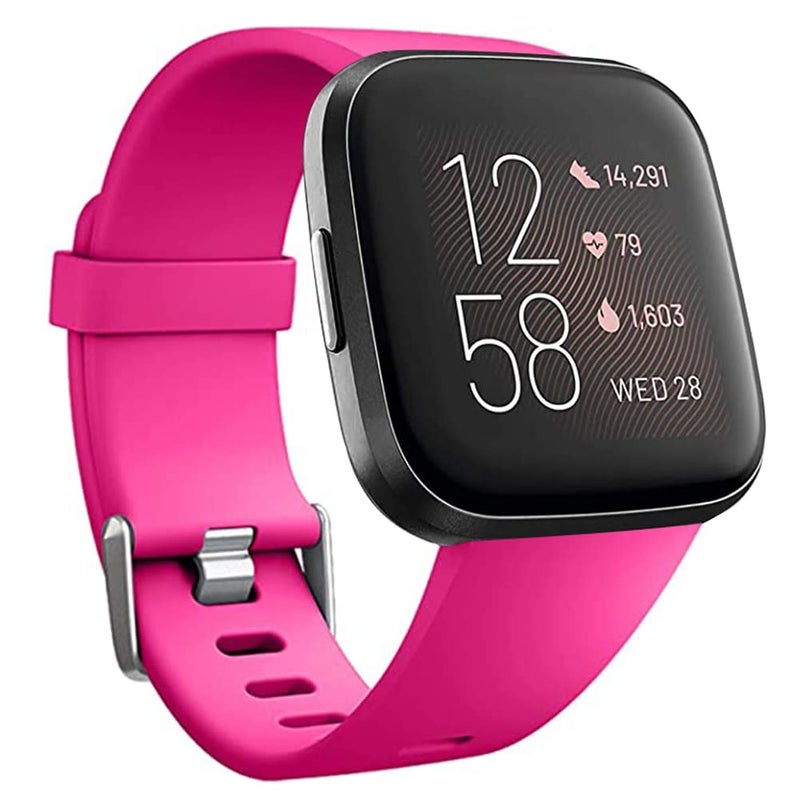 Yuuol Replacement Bands Compatible with Fitbit Versa/Versa 2 / Versa Lite, Silicone Adjustable Classic Accessory Wristband Fitness Straps for Women Men Small and Large - Image 1