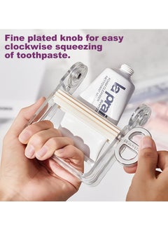 CMGTYYD 2 Pc Toothpaste Squeezer, Tube Squeezer, Toothpaste Squeezer , Manual Rotation Tube Wringer, Transparent Toothpaste Tube Squeezer for Toothpaste Paint Tube Hair Color Dye Hand Cream for Artist  - Image 4