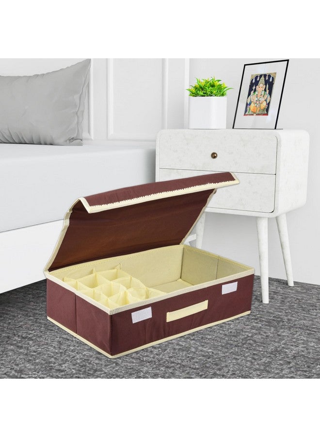 Kuber Industries Kuber Industries Undergarment Organizer | Cloth Organizer | Drawer Organizer | Storage Box for Bra-Panty-Socks-Ties | Drawer Divider for Scarves-Socks | Cream Patti | Brown  - Image 4