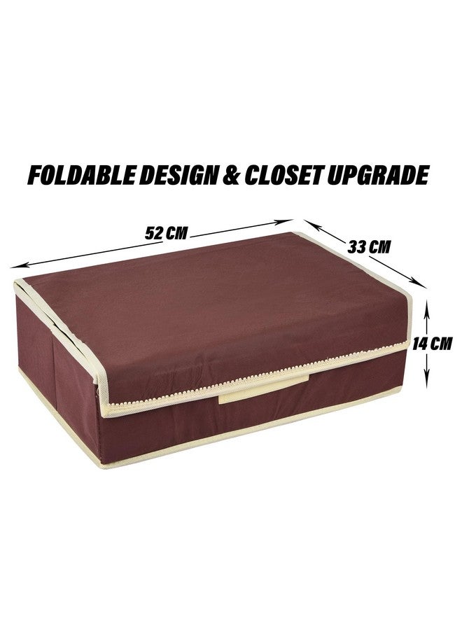 Kuber Industries Kuber Industries Undergarment Organizer | Cloth Organizer | Drawer Organizer | Storage Box for Bra-Panty-Socks-Ties | Drawer Divider for Scarves-Socks | Cream Patti | Brown  - Image 3