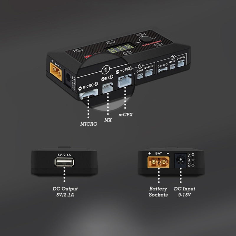 UP S6 1S RC LiPo Battery Charger 6 Port LiHV LED Indicator for Aircraft Model - Image 5