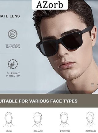 Polarized Sunglasses for Men Women Lightweight Eye Glasses Tr90 Frame Square Men's Sun Glassess UV400 Protection Shades Black - view 4