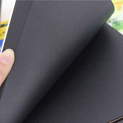 SCHUBERT Hardback Black Paper Artists Sketch Book Drawing Pad, Watercolor. A4 Size. 20 Pages. 140 GSM - Image 5