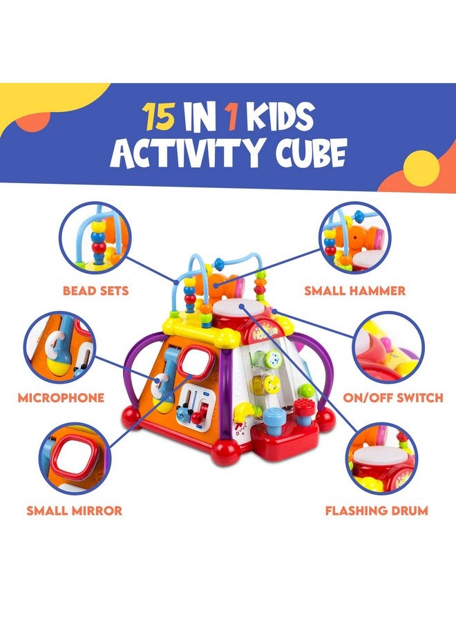 Toysery Baby Activity Center - Toddler Kids Learning & Skill Development Cube with Lights & Music. Enhance Skill Development with a 15 in 1 Game Functions Toy - Image 2