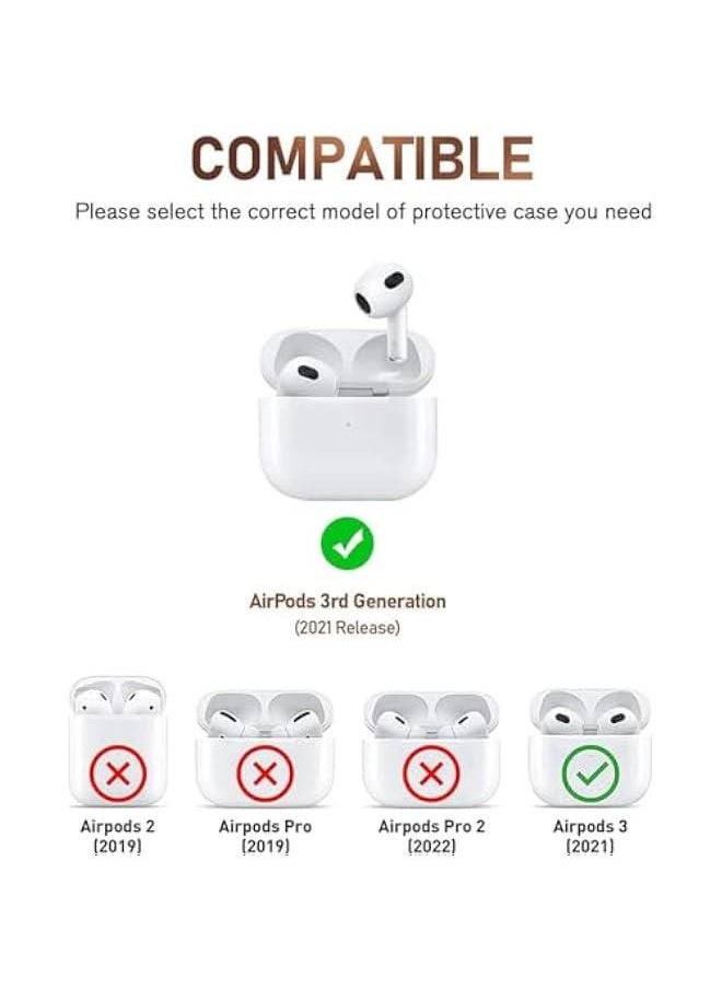 Generic Keychain Case for AirPods 3rd, Cute Clear Pink Floral Cover Protective Flower Earphone Case Soft Transparent TPU Case Transparent Flower Pattern Case for AirPods 3 Case Wen Girl  - Image 2