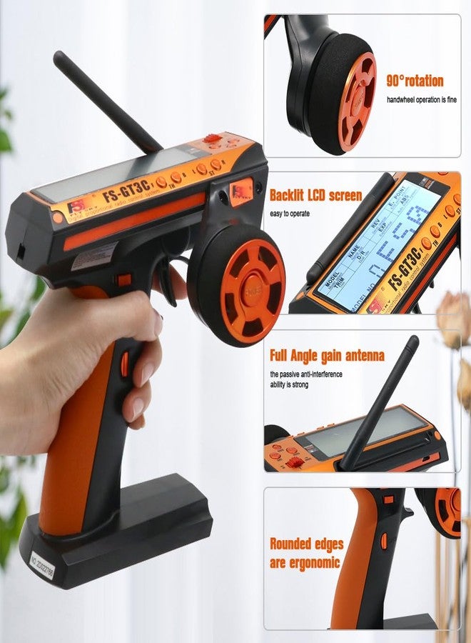 Flysky جهاز إرسال واستقبال Flysky FS-GT3C FS-GR3E، وحدة تحكم راديو 2.4GHz لسيارة وقارب RC - Image 3