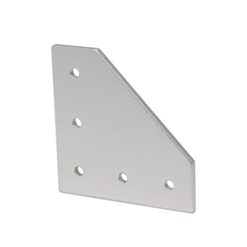 Zeberoxyz 8PCS/Kit Silver L Shape Corner Bracket Plate with Screws and T-Nuts, 5-Hole 90 Degree Joint Board Plate for 4040 Series Aluminum Profile 3D Printer Frame (4040 Series Silver-L with Nut) - Image 5