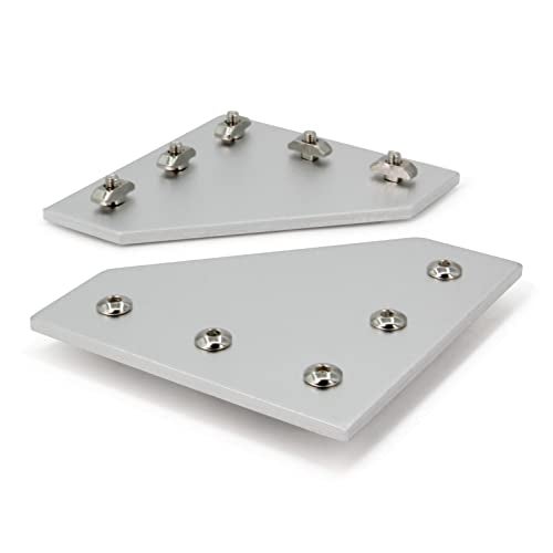 Zeberoxyz 8PCS/Kit Silver L Shape Corner Bracket Plate with Screws and T-Nuts, 5-Hole 90 Degree Joint Board Plate for 4040 Series Aluminum Profile 3D Printer Frame (4040 Series Silver-L with Nut) - Image 3