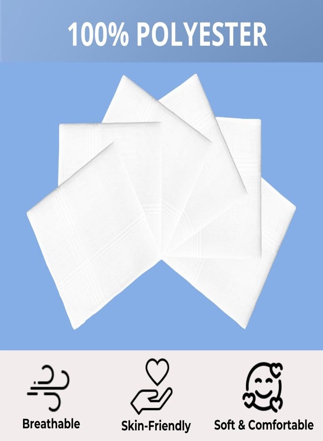 ZGZUN 12 Pack Men's Handkerchiefs White Handkerchiefs for Men Solid Color Mens Hankies Gents Hankerchieves with Stripe for Wedding Party - Image 3