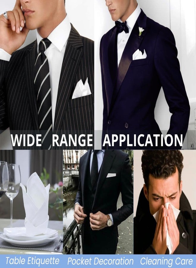 ZGZUN 12 Pack Men's Handkerchiefs White Handkerchiefs for Men Solid Color Mens Hankies Gents Hankerchieves with Stripe for Wedding Party - Image 5
