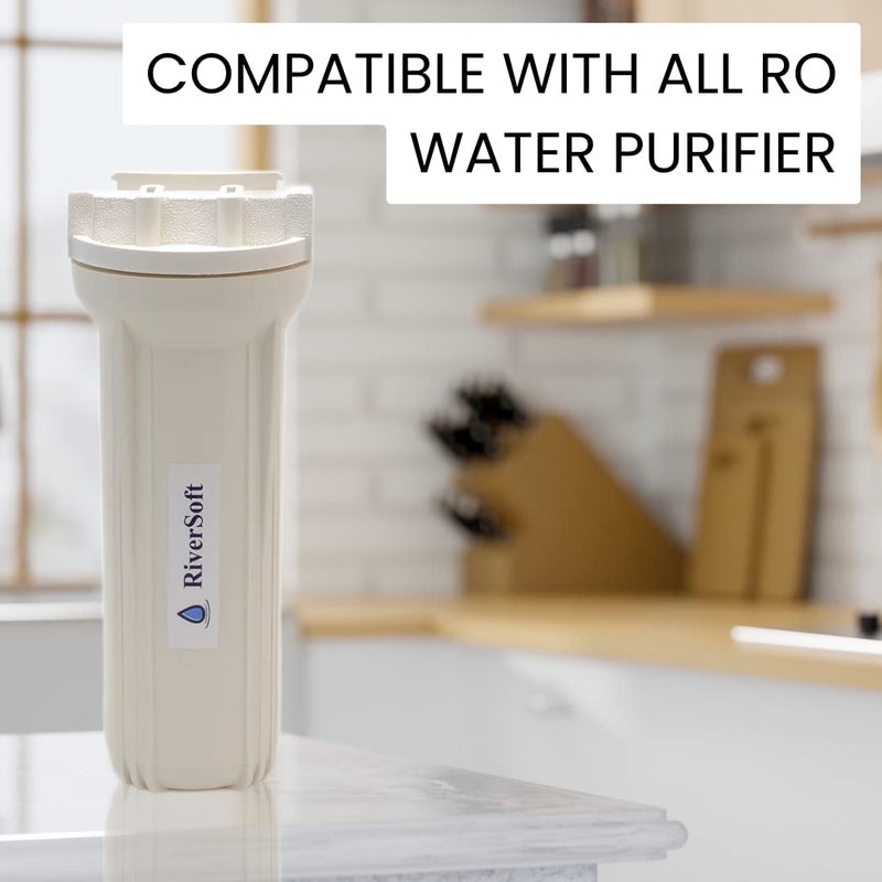 RiverSoft PreRO-10-CSPN RO prefilter Assembly with Additional Spun Cartridge | Compatible with All RO Water Purifier (3/8 inch / 10 mm Connection, White, PP) (PF Assembly + 2 Spun) - Image 3