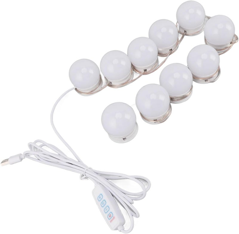 Zopsc LED Vanity Lights, 10 Dimmable Bulbs, USB Mirror Lights with Dimmable Brightness, Adjustable Color Temperature for Makeup Dressing Room Bathroom - Image 2
