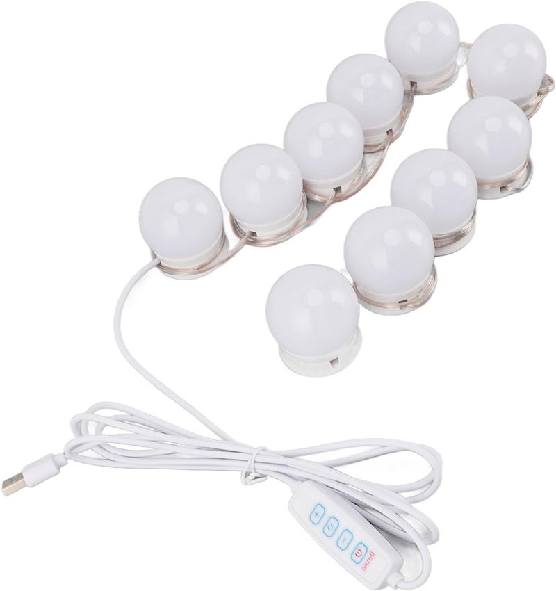 Zopsc LED Vanity Lights, 10 Dimmable Bulbs, USB Mirror Lights with Dimmable Brightness, Adjustable Color Temperature for Makeup Dressing Room Bathroom - Image 4
