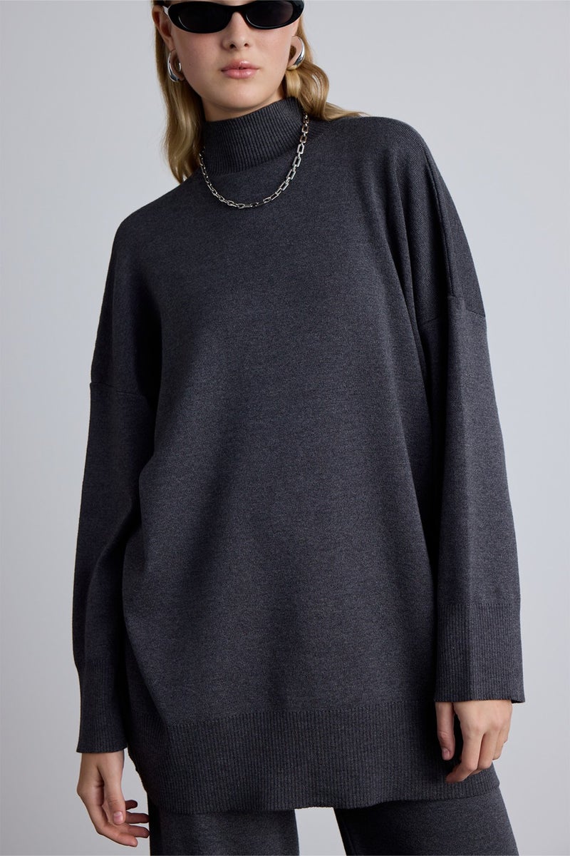Manuka Oversized High Neck Sweater Anthracite  - Image 5