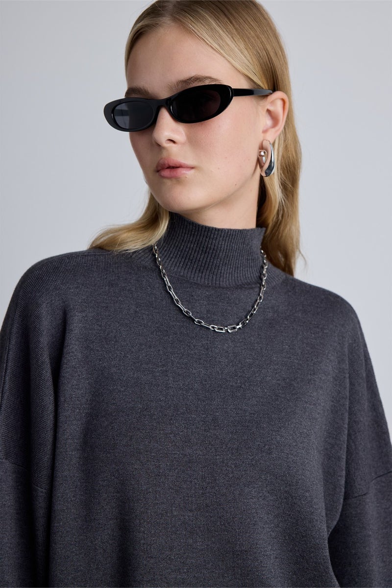 Manuka Oversized High Neck Sweater Anthracite  - Image 2