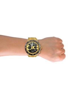 JoeFox Stainless Steel Chronograph Wrist Watch Quartz Movement 3 ATM Waterproof Multifunctional with Date Design Sporty Casual Business Dress Watch for Men Black  - Image 3