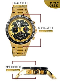JoeFox Stainless Steel Chronograph Wrist Watch Quartz Movement 3 ATM Waterproof Multifunctional with Date Design Sporty Casual Business Dress Watch for Men Black  - Image 2