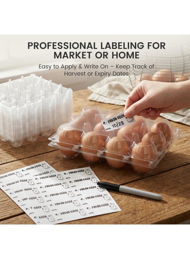 LoveInUSA 100PCS Clear Egg Cartons, Plastic Egg Holders Egg Cartons Cheap Bulk for Ranch Chicken Farm Market Display 12-cavity - Image 5