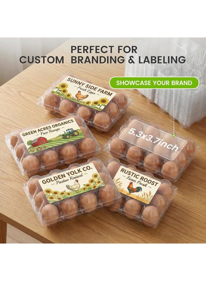 LoveInUSA 100PCS Clear Egg Cartons, Plastic Egg Holders Egg Cartons Cheap Bulk for Ranch Chicken Farm Market Display 12-cavity - Image 4