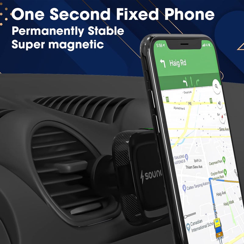 Sounce Magnetic Phone Car Mount, Universal Twist-Lock Air Vent Magnetic Car Phone Mount Holder, Phone Holder for Car Compatible with Cell Phones with Swift-Snap - Image 4