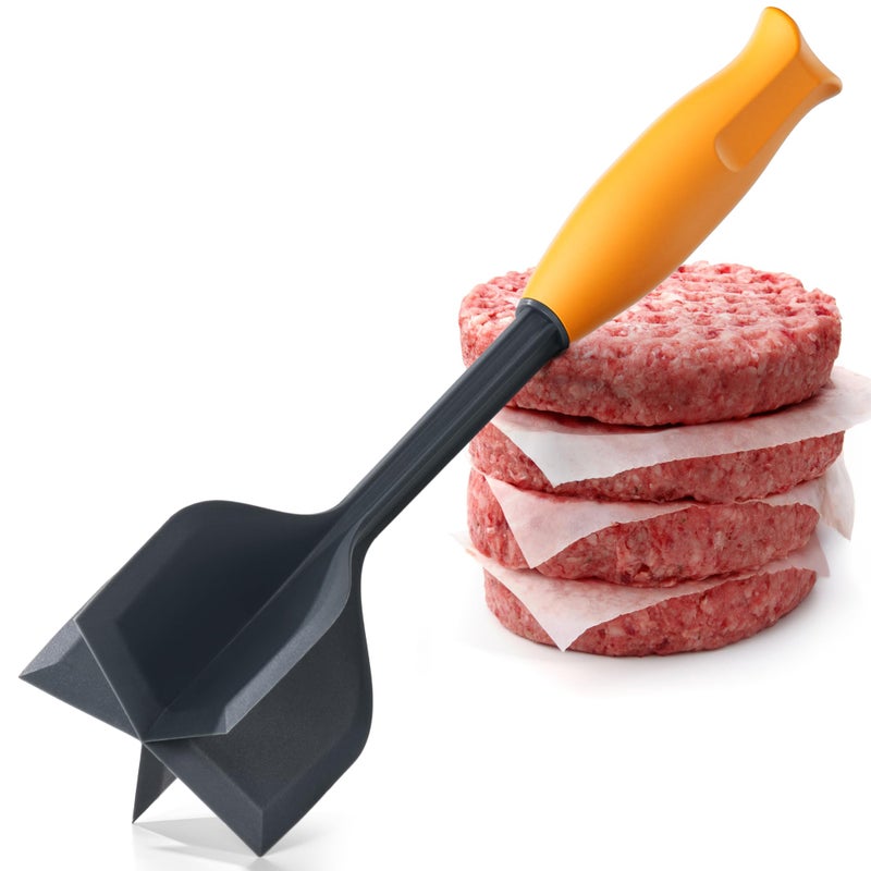 Li & Zhao LiZhao Ground Beef Chopper Tool Meat Chopper for Ground Beef Ground Meat Smasher Hamburger Smasher Tool Ground Beef Masher Meat Spatula Chopper Potato Mashers Heat Resistant Nylon for Mix Orange - Image 2