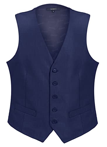 Gioberti Men's Formal Suit Vest Fit for Business or Casual Dress, Royal Blue, Large - Image 1