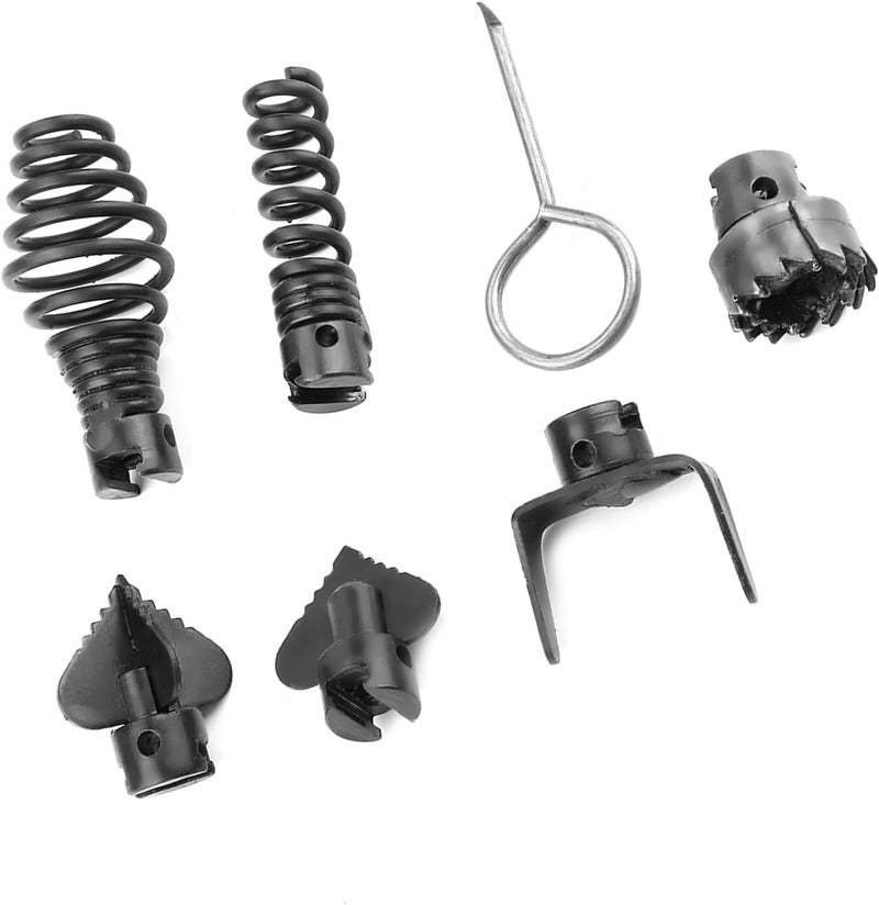 Pipe Dredge Machine Cutter Head - Heavy Duty Manganese Steel Material - Easy Blade Removal - Ideal for Drain - 7 Piece Set - Image 1