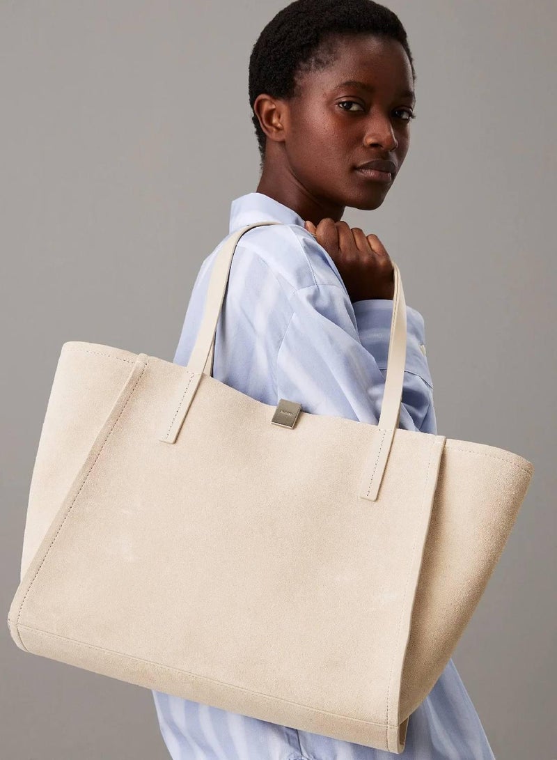CALVIN KLEIN Suede Tote Bag - Image 4