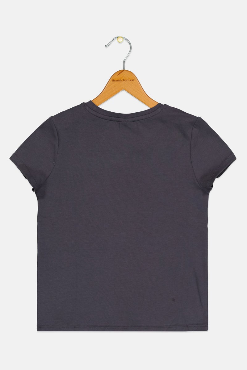 PUMA Kids Girl Sportswear Fit Short Sleeve Training T-Shirt, Grey - Image 3