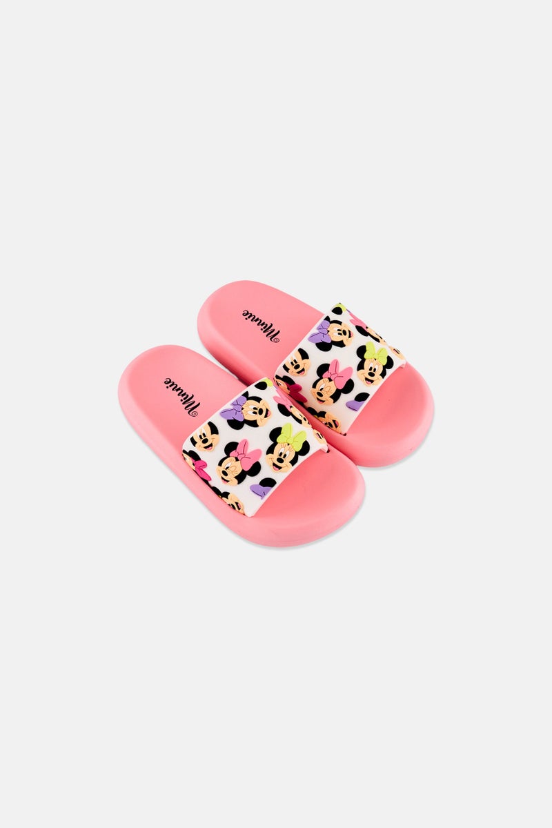 Disney x Mickey And Friends Kids Girl Slip On Slides, Pink - Image 4
