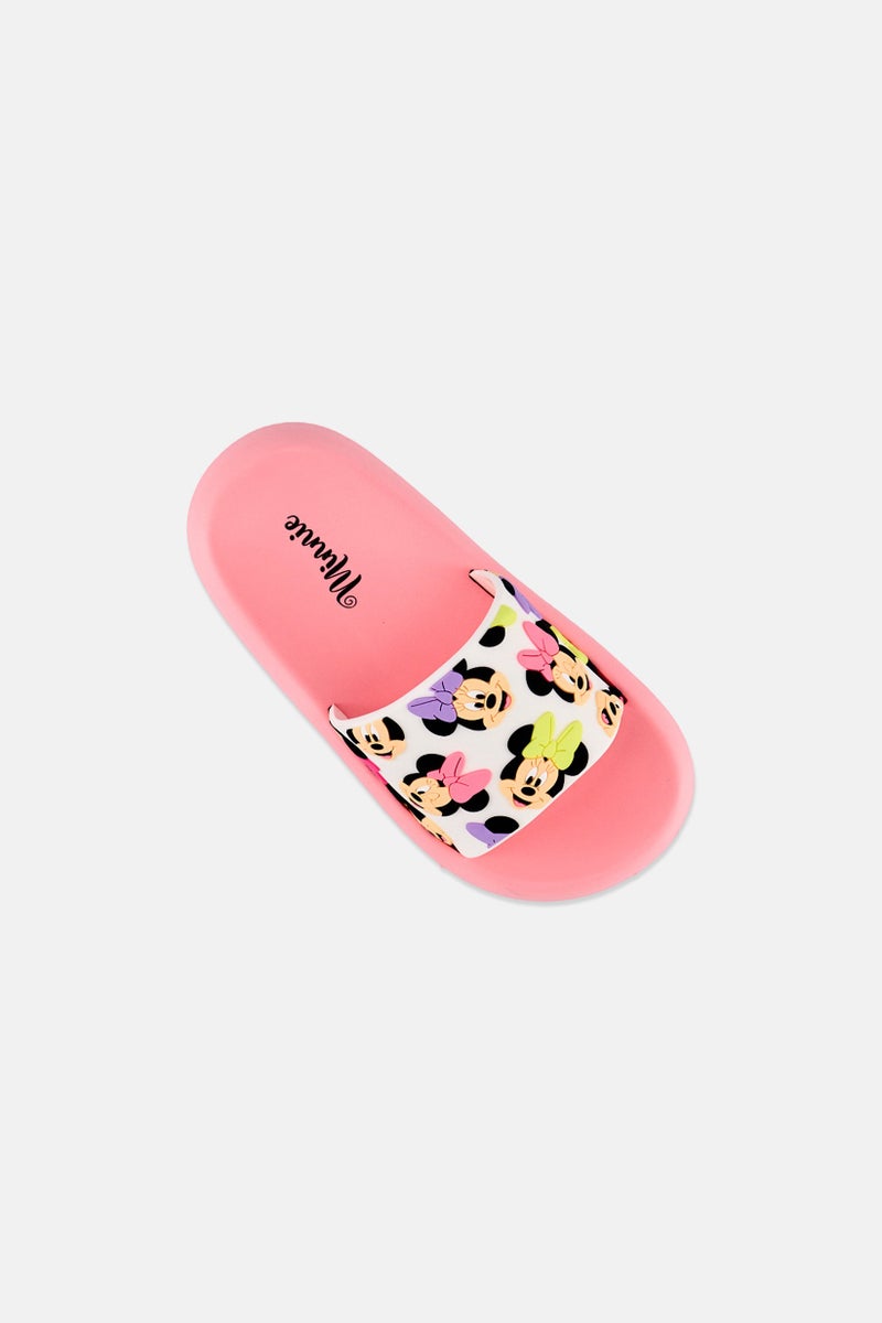 Disney x Mickey And Friends Kids Girl Slip On Slides, Pink - Image 2