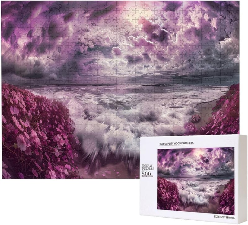 Phayah Purple Sea Of Clouds Jigsaw Puzzle 500 Pieces For Adults Home Decor Gift - Image 1