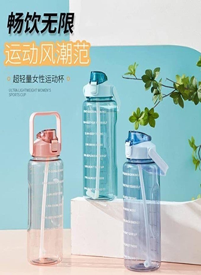 ECODEX Plastic Motivational Water Bottle 1 Litre Sipper Bottle For Adults With Time Measurement BPA Free Non-Toxic Water Bottle For Office,Water Bottle For Gym 2000 ML, Multicolor,ik501 - Image 2