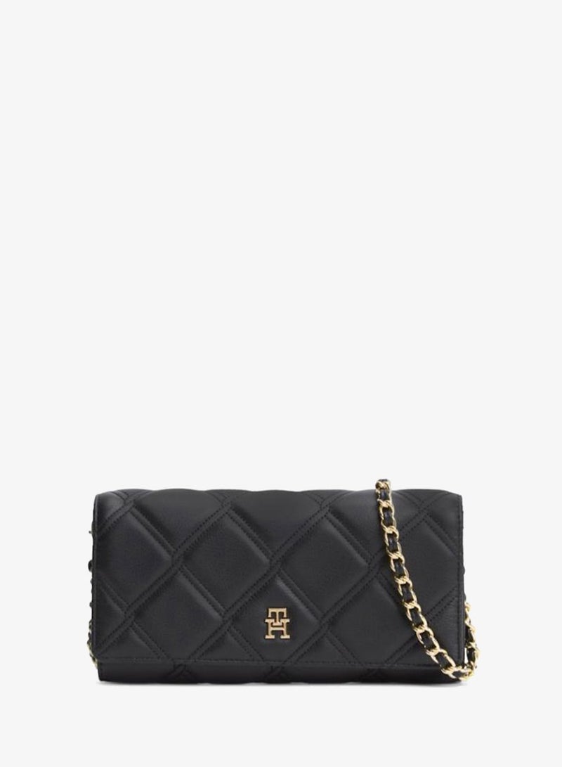 TOMMY HILFIGER Quilted Monogram Chain Strap Wallet - Image 1