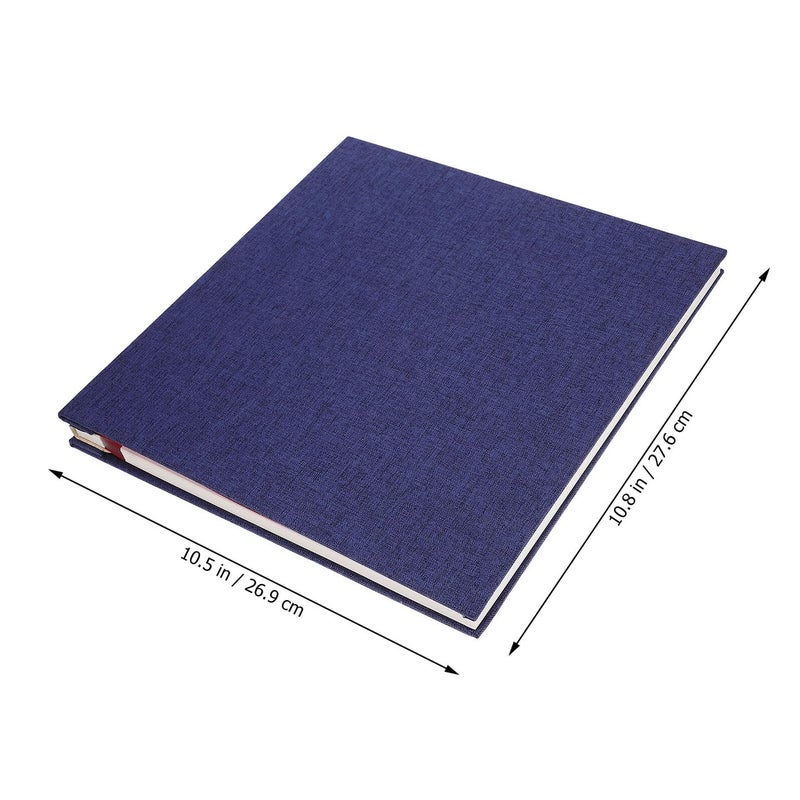 Retro Blue Linen Self Adhesive 16 Inch DIY Photo Album Large Capacity Scrapbook - Image 3