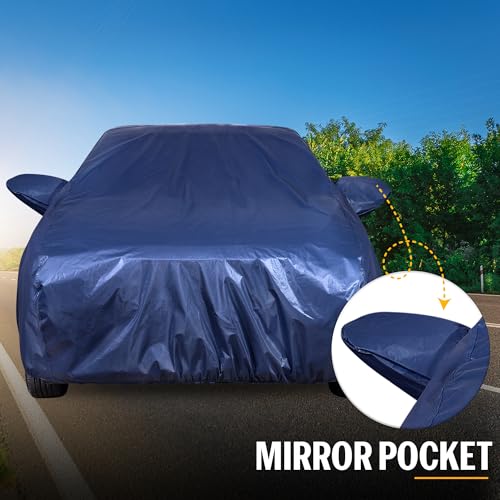 Autofact 210D SuperDuper Waterproof Car Cover for Maruti Fronx | All-Weather Protection, UV & Heat Resistant, Windproof with Buckle Belt, Scratchproof & Dustproof, Navy Blue Color - Image 4
