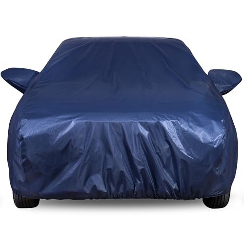 Autofact 210D SuperDuper Waterproof Car Cover for Maruti Fronx | All-Weather Protection, UV & Heat Resistant, Windproof with Buckle Belt, Scratchproof & Dustproof, Navy Blue Color - Image 1