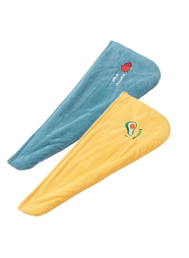 Premium Microfiber Hair Towel Set for Women – Pack of 2 Ultra-Absorbent Hair Turbans for Wet Hair, Quick Drying Hair Wrap Towels for Curly Hair Women, Anti-Frizz Technology – Vibrant Yellow & Turquoise Colors - Image 4