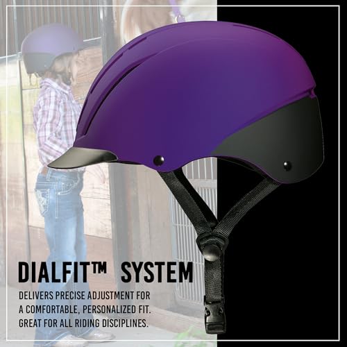 Troxel Spirit Full Coverage Horse Riding Helmet, Low-Profile Adjustable Design, Safety Horseback Riding Gear, Large (7-3/8 - 7-3/4), Violet Duratec - Image 5