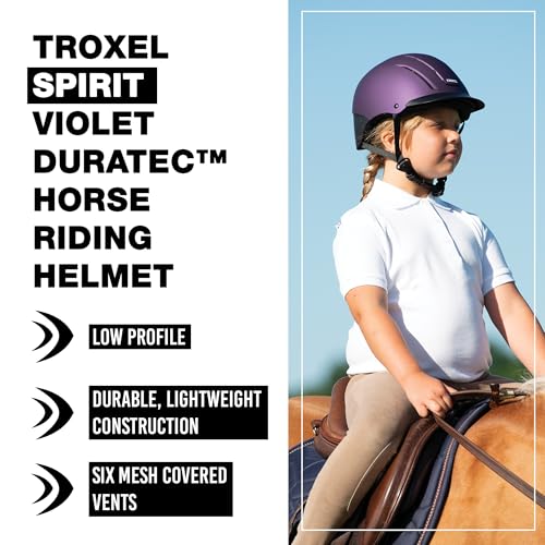 Troxel Spirit Full Coverage Horse Riding Helmet, Low-Profile Adjustable Design, Safety Horseback Riding Gear, Large (7-3/8 - 7-3/4), Violet Duratec - Image 2